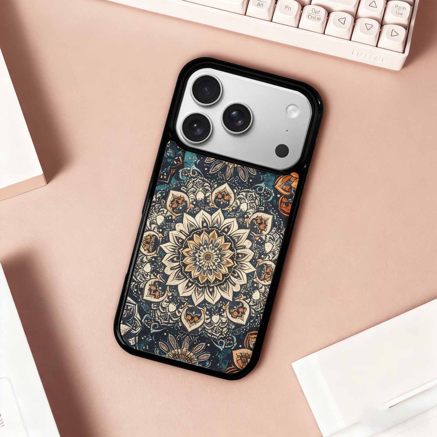 iPhone 17 Pro Case — Small Mandala Pattern Randomly Varying Floral, Custom Printed Phone Case