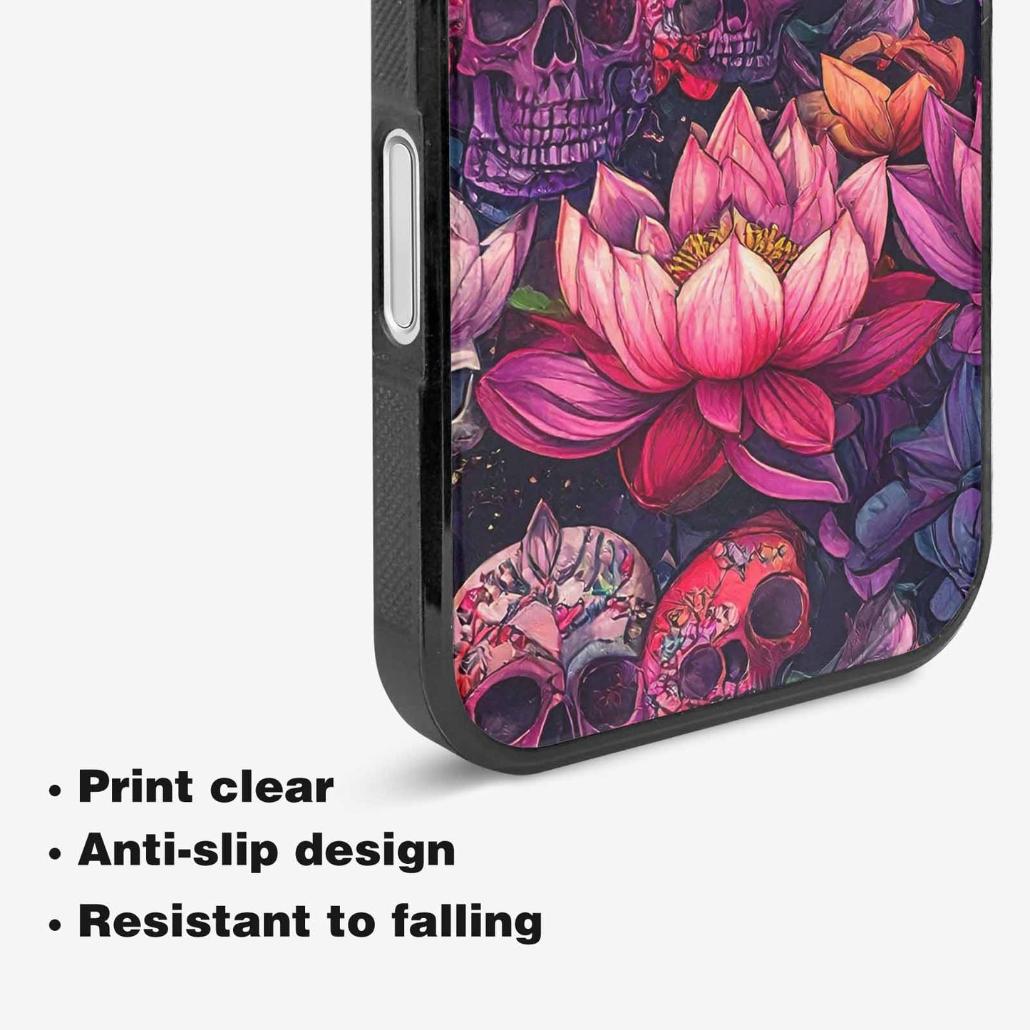 iPhone 16 Plus Case — Lotus Skulls, Custom Phone Case
