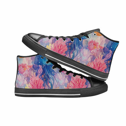 WOMEN'S Fish Scale Coral High Top Canvas Wallpaper Art Shoes