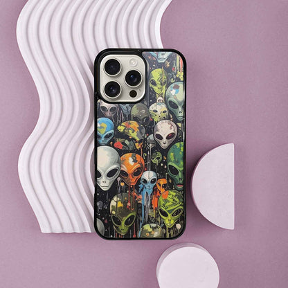 iPhone 16 Pro Max Case — Aliens Camo Aliens Pattern Hundreds Of, Custom Print Case Cover