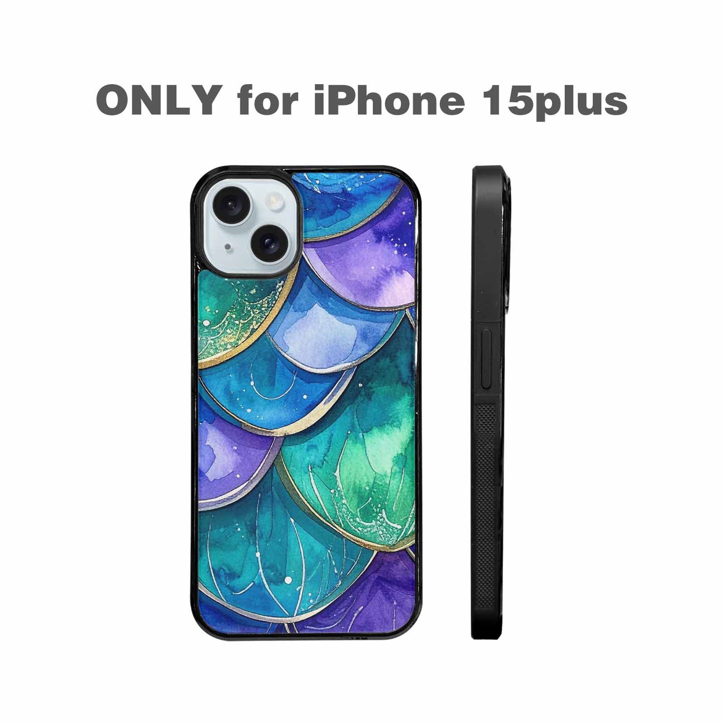 iPhone 15 Plus Case — Mermaid Scale Art Pattern, Original Design Phone Case