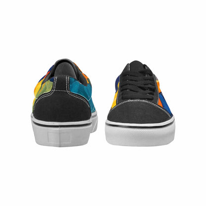 WOMEN'S Camo Patches Lace-Up Canvas Vibrant Chaos Custom Sneakers