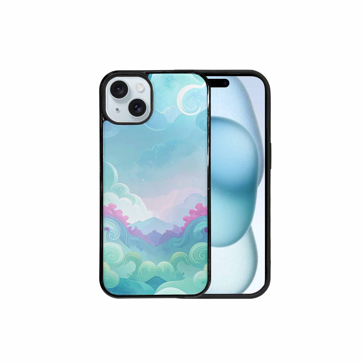 iPhone 15 Plus Case — Surrealist Dreamscape Illustration Pattern, Custom Designed Case Cover