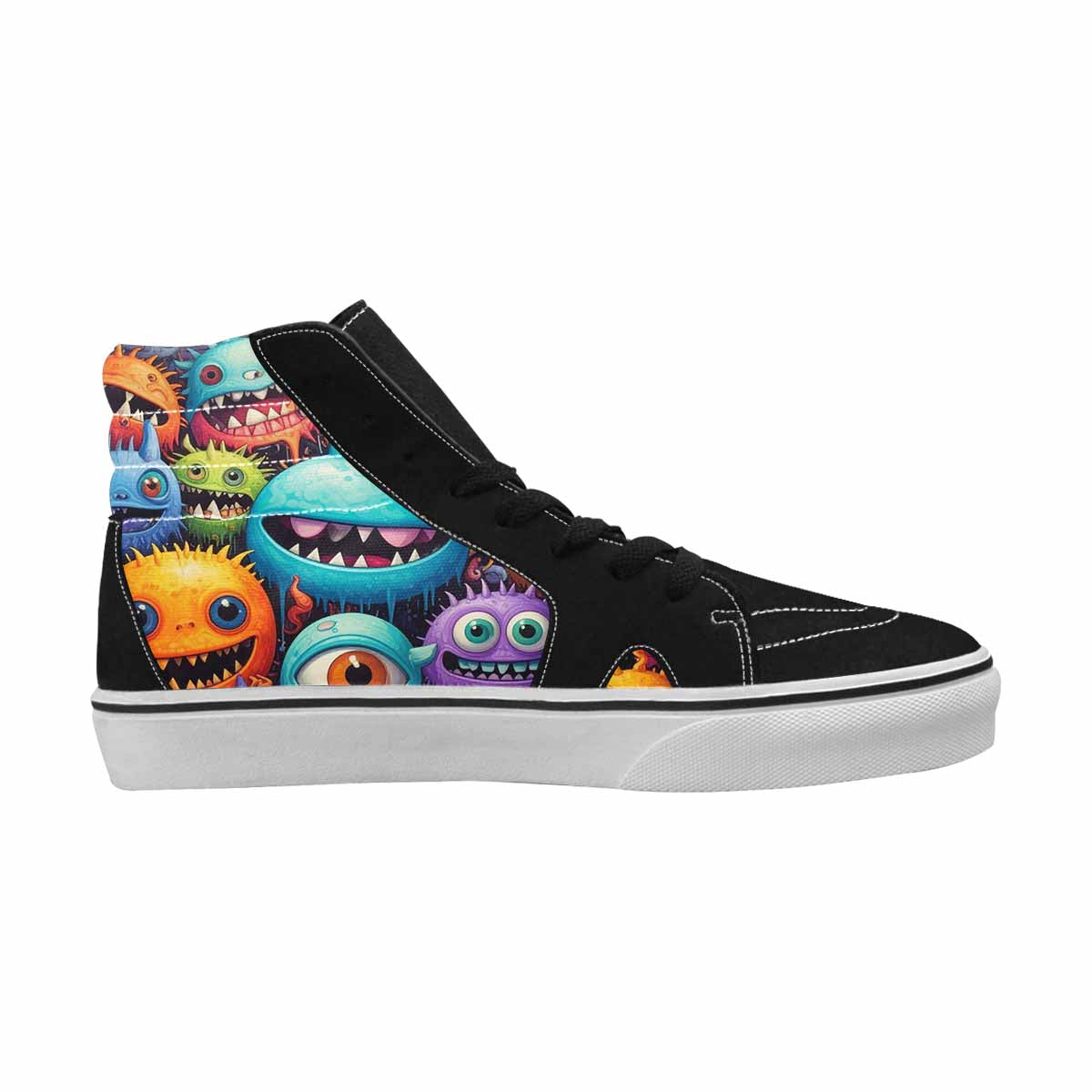 MEN'S Monsters High Top Canvas Made To Order Melting Art Customized Sneakers