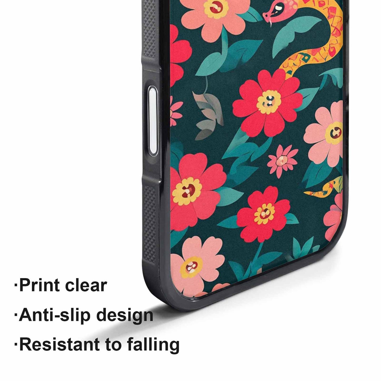 iPhone 17 Pro Max Case — Snakes Print Floral Seamless Floral, Custom Made Phone Cover