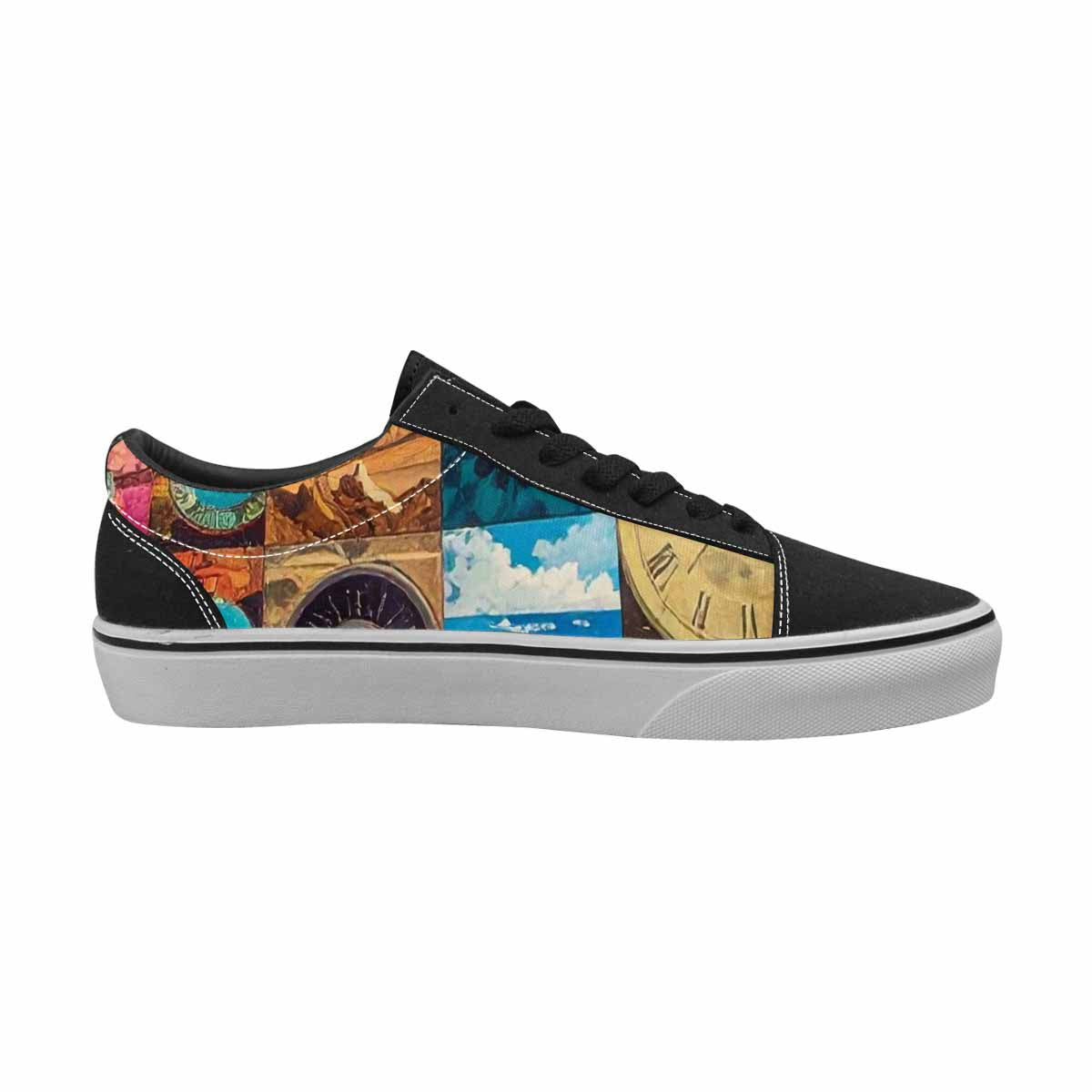 WOMEN'S Surreal Dream Fragment Lace-Up Canvas Melting Art Custom Sneakers