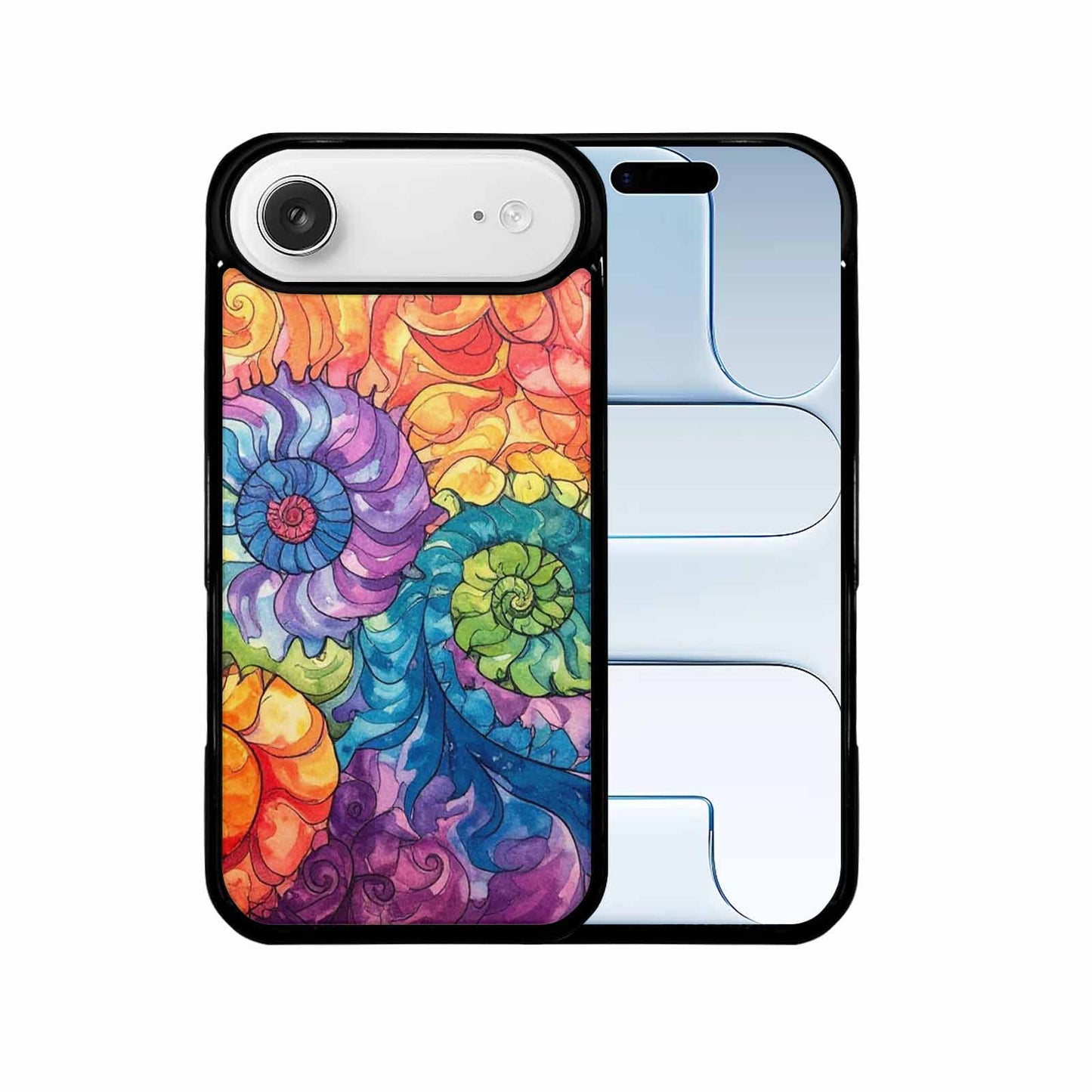 iPhone 17 Air Case — Tie Dye Swirls Black White Tie, Custom Printed Phone Case