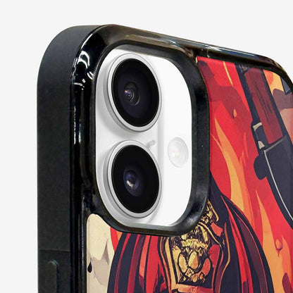 iPhone 16 Case — Firefighter Pattern Flames Axes Helmets Seamless, Unique Phone Case Design