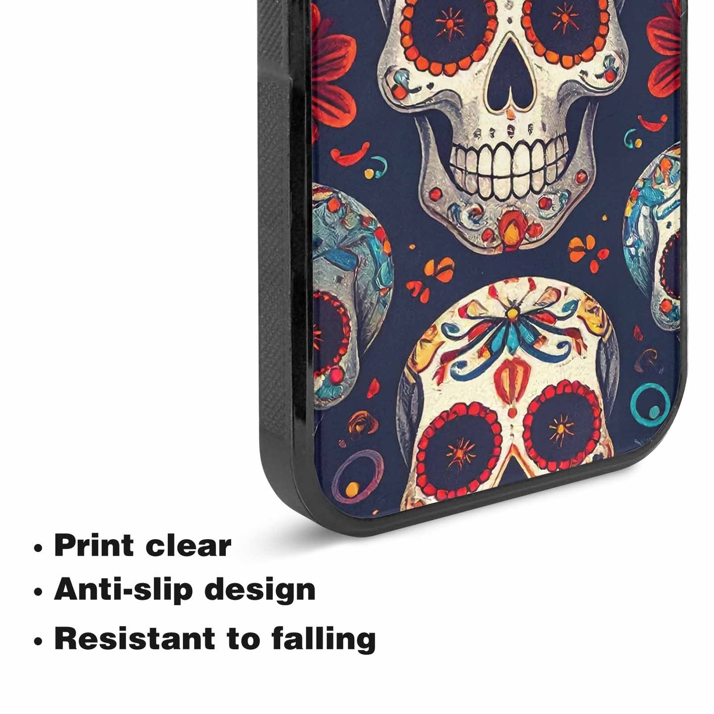 iPhone 15 Plus Case — Day Dead Sugar Skull Art 100s, Custom Made Phone Cover