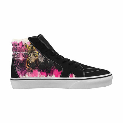 MEN'S Zebra Stripe Burst High Top Canvas Vibrant Chaos Custom Sneakers
