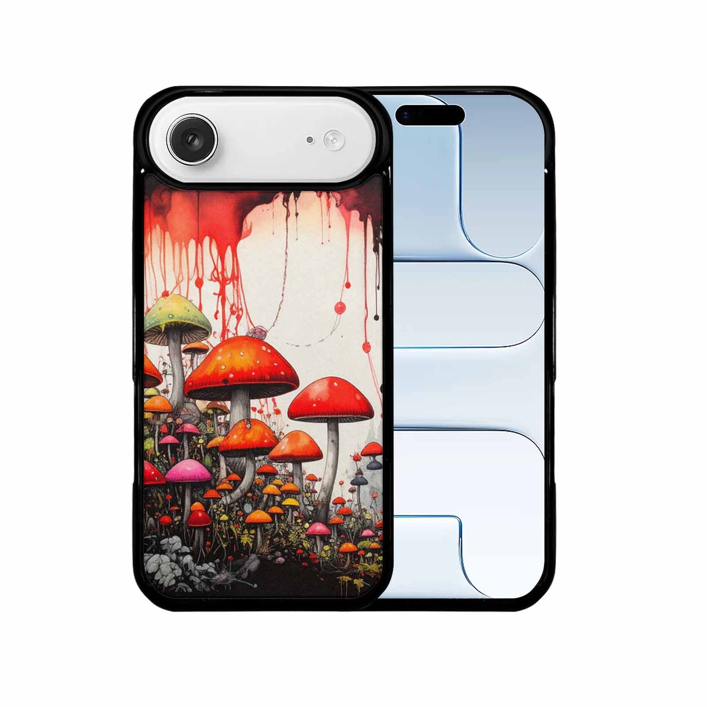 iPhone 17 Air Case — Black Red Ink Rainbow Drip Original, Custom Art Phone Cover