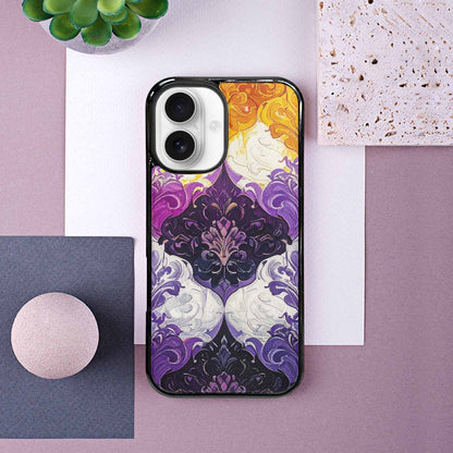 iPhone 16 Case — Nonbinary Flag Color Theme Small Rainbow, Unique Phone Case Design