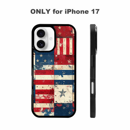 iPhone 17 Case — Small American Flag Stars Galaxy Space, Personalized Phone Case