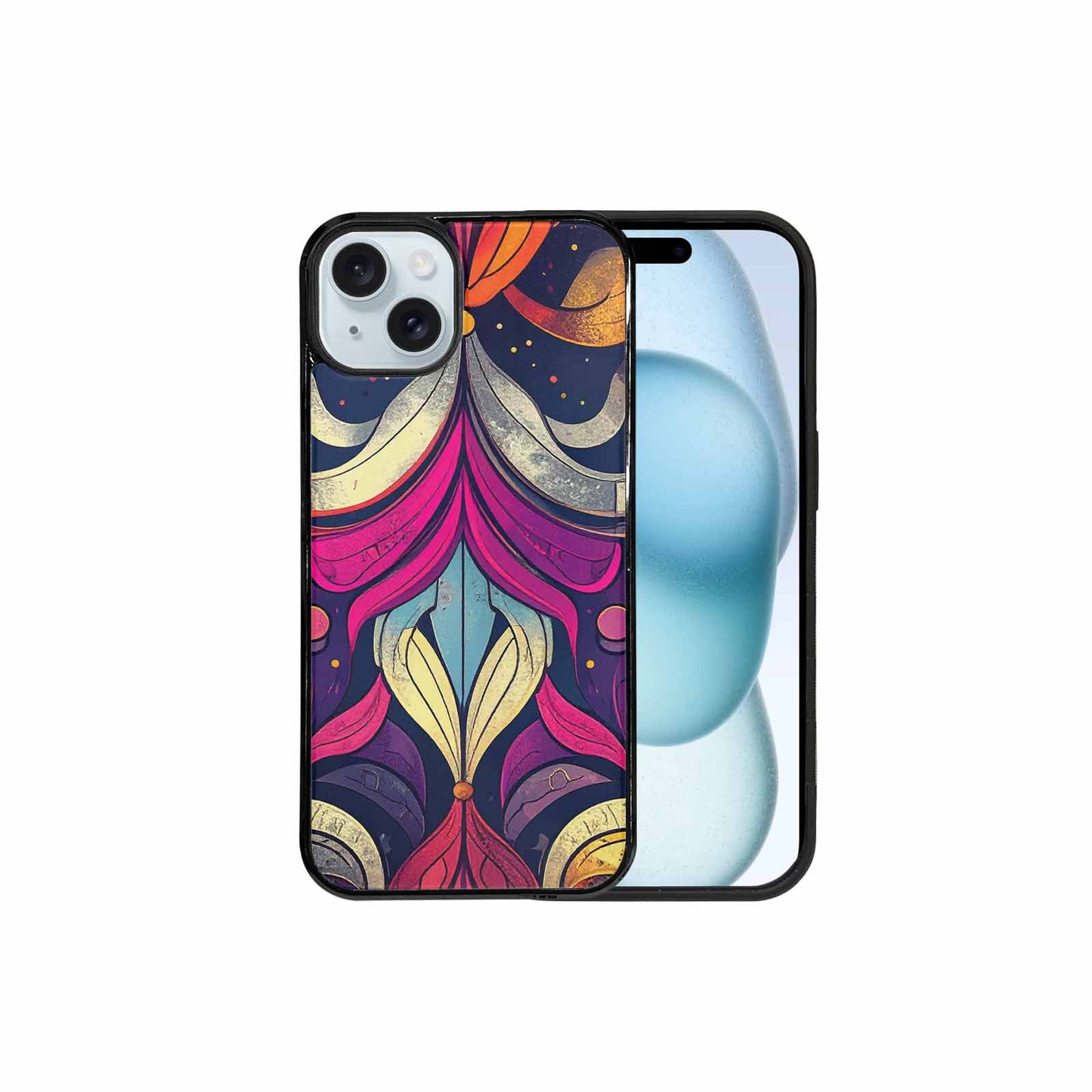 iPhone 15 Plus Case — 1970s Disco Cartoon Art Pattern, Unique Phone Case Design