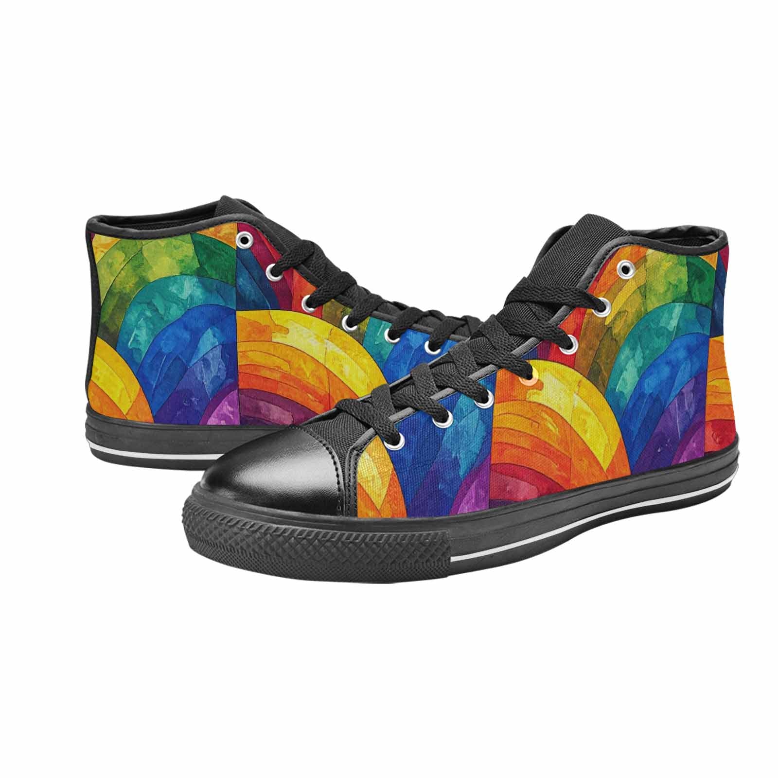 MEN'S Rainbow Pride Flag High Top Canvas Y2K Sneakers