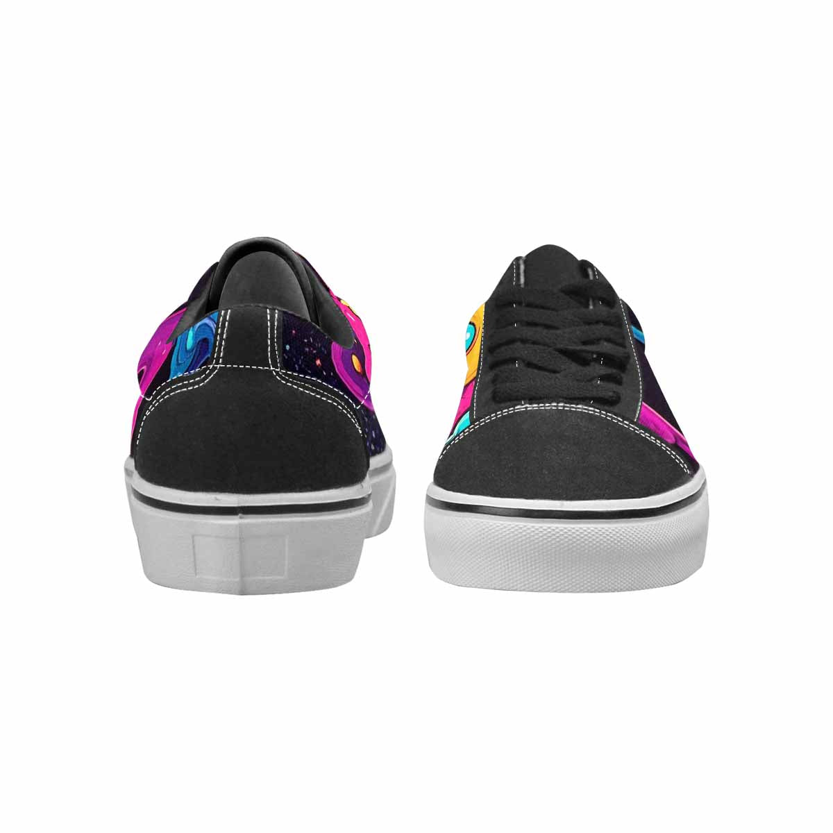 WOMEN'S Neon Drip Galaxy Canvas Lace-Up Surreal Custom Sneakers