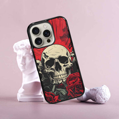 iPhone 16 Pro Case — Skull Dark Art Gothic Print, Custom Made Phone Cover
