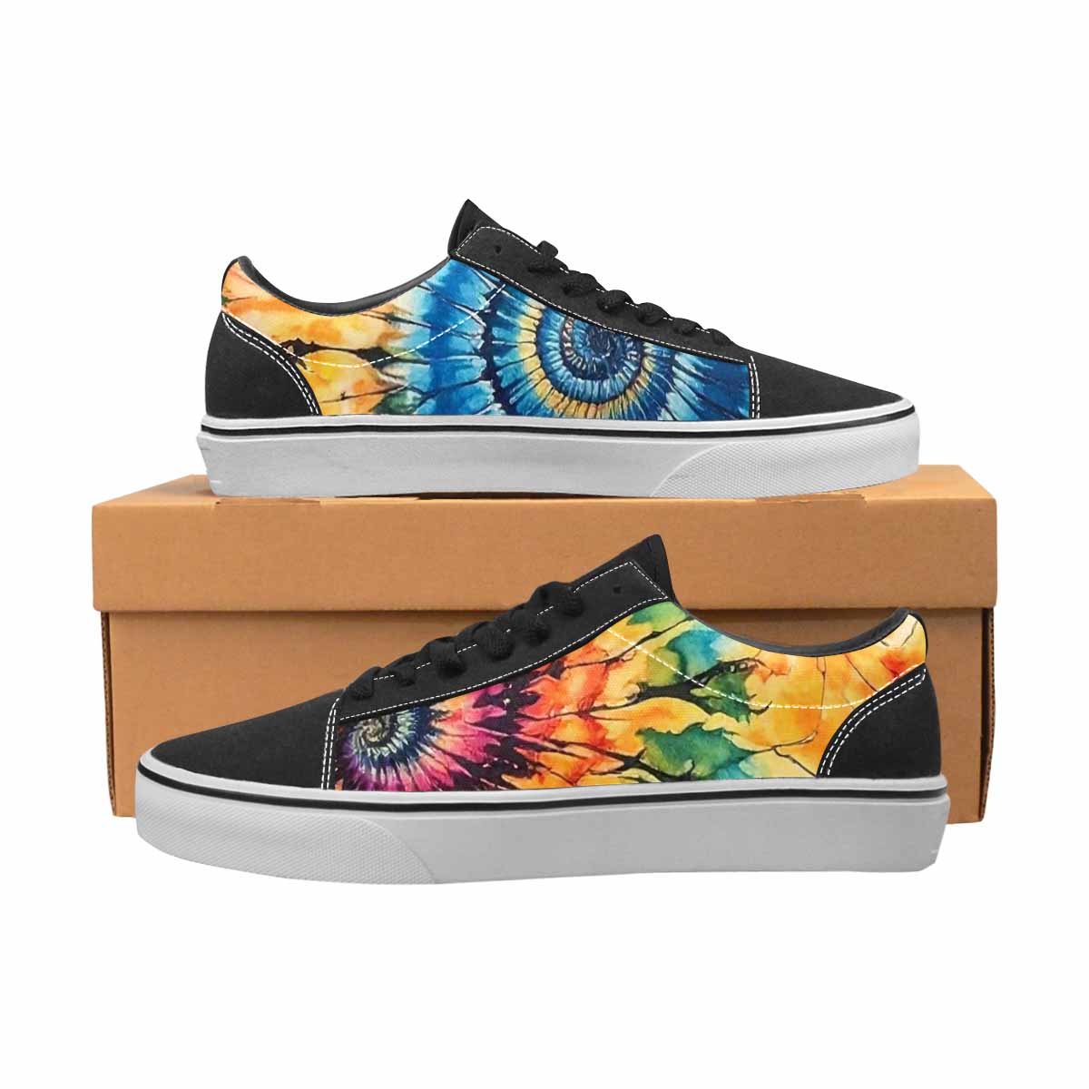 WOMEN'S Tie Lace-Up Canvas Kaleidoscope Sneakers