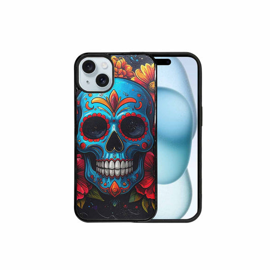 iPhone 15 Plus Case — Graffiti Skull Art Seamless Pattern Vibrant, Personalized Phone Case