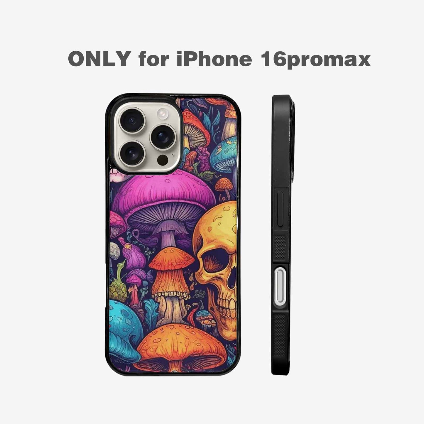 iPhone 16 Pro Max Case — Mushroom Skull, Custom Print Case Cover