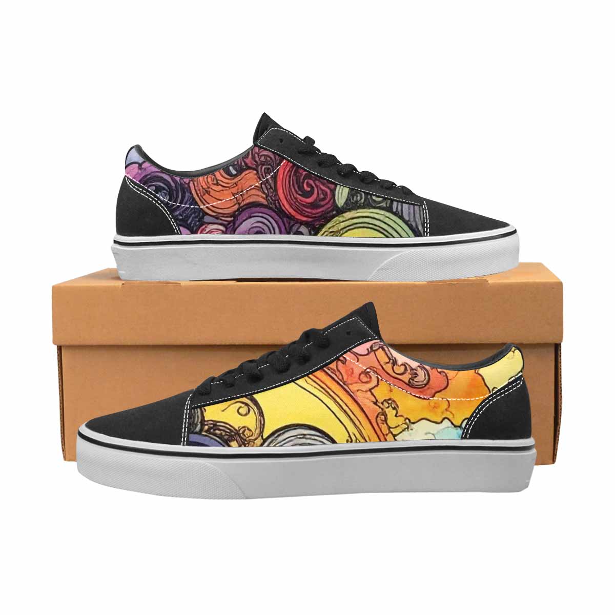 WOMEN'S Tie Lace-Up Canvas Vibrant Chaos Sneakers