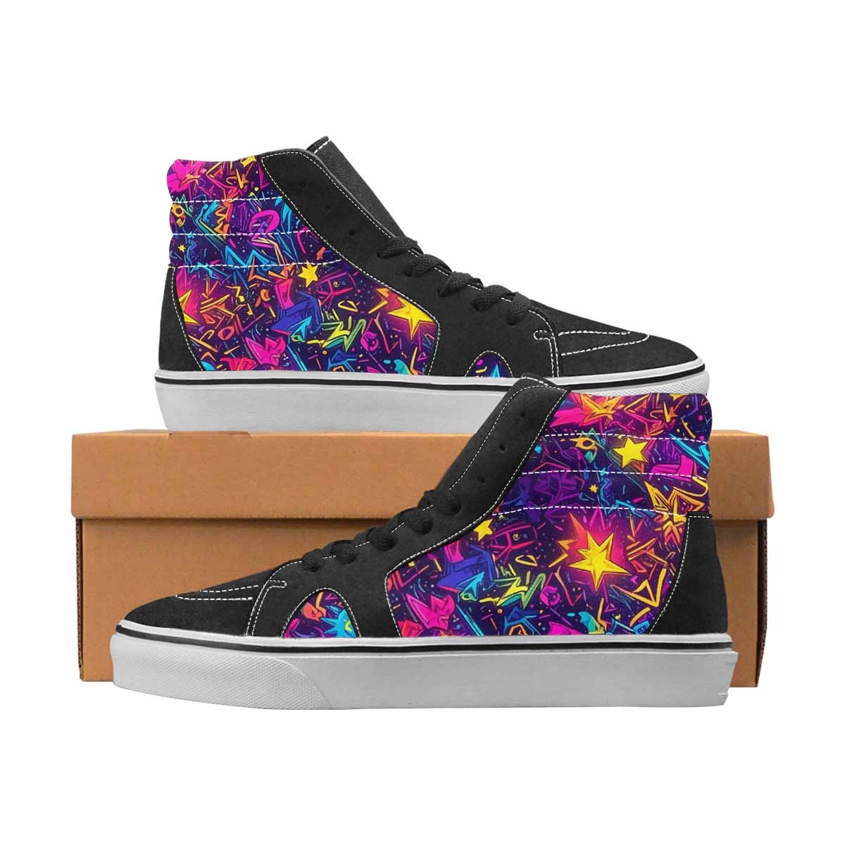 WOMEN'S 80S Retro High Top Canvas Original Design Cottagecore All Over Print Shoes