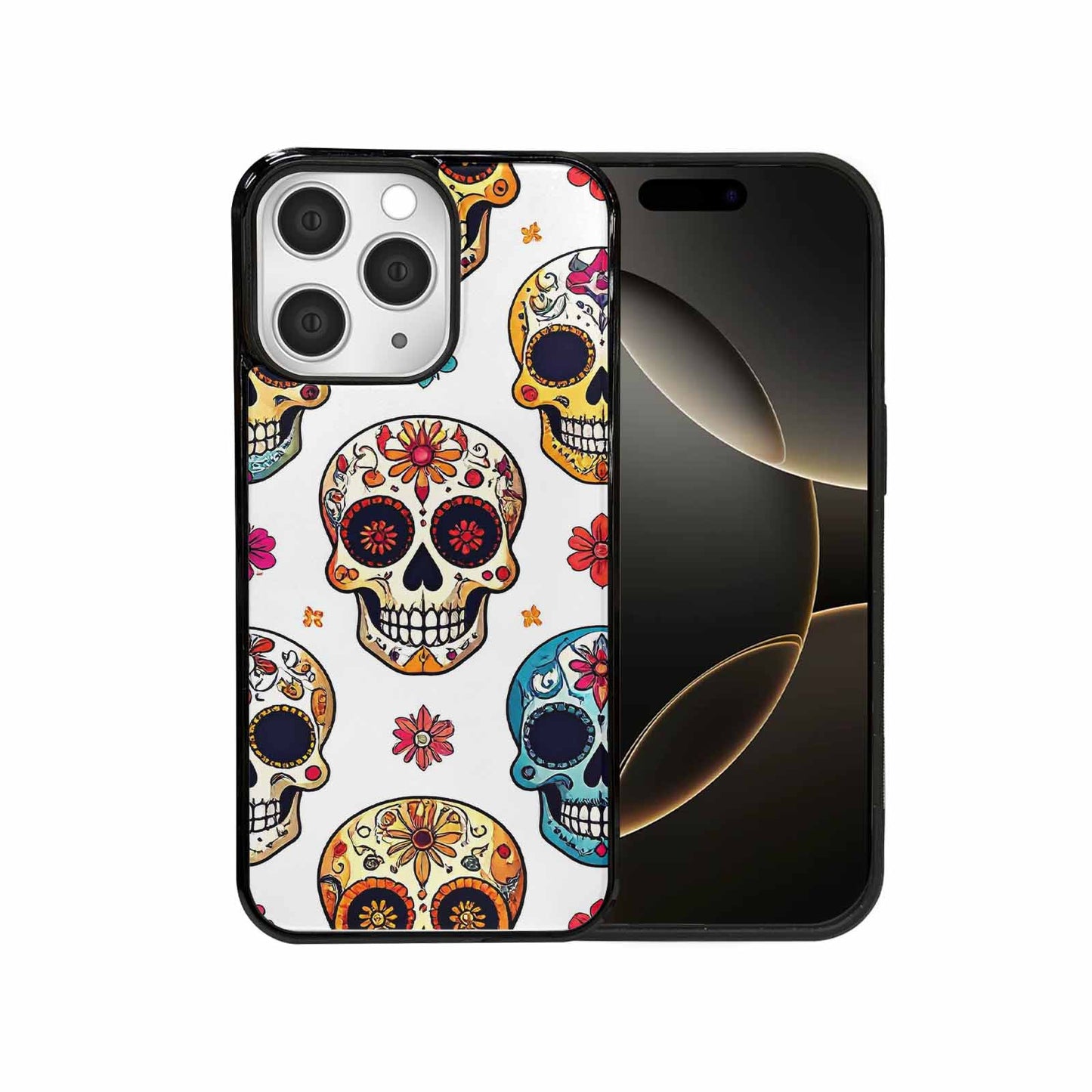 iPhone 15 Pro Max Case — Vibrant Skull Seamless, Unique Phone Case Design
