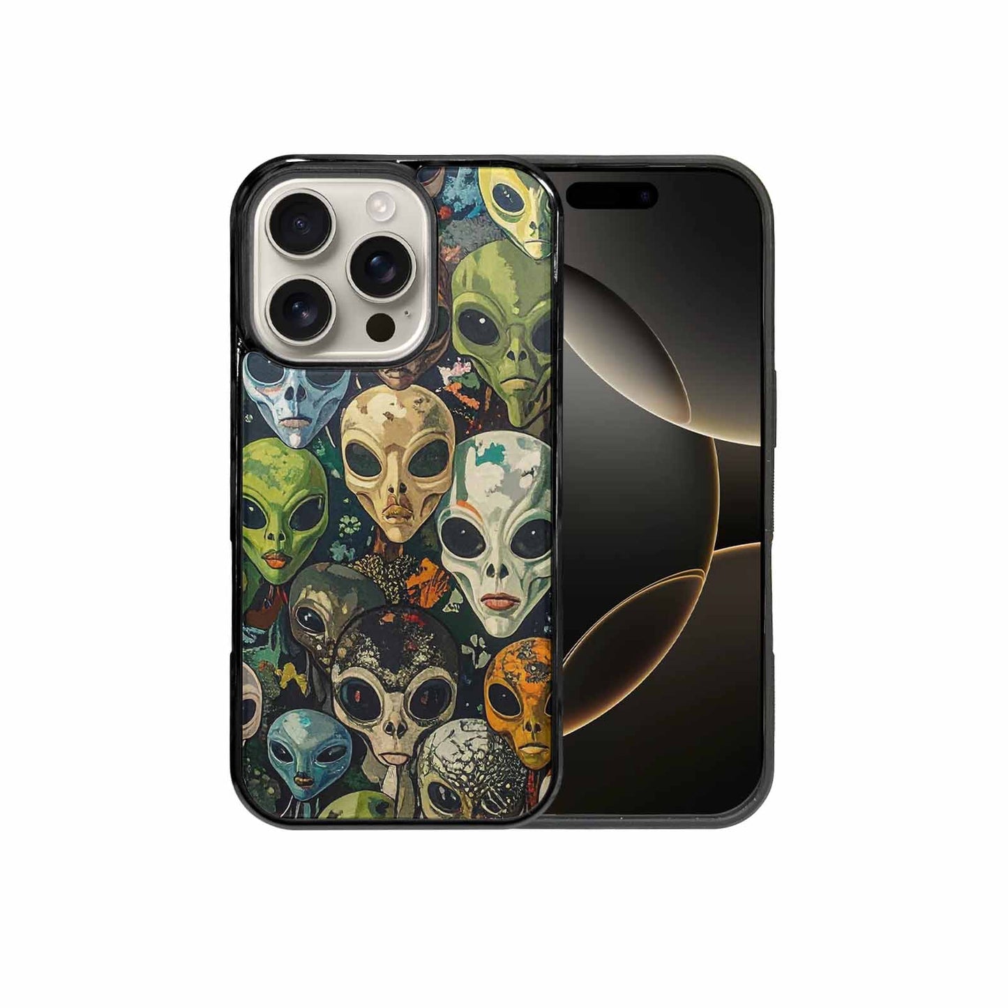 iPhone 16 Pro Case — Aliens Camo Aliens Pattern Hundreds Of, Custom Art Phone Cover