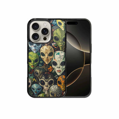 iPhone 16 Pro Case — Aliens Camo Aliens Pattern Hundreds Of, Custom Art Phone Cover