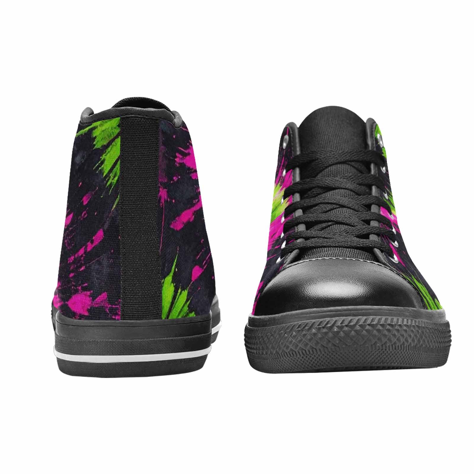 WOMEN'S Acid Wash Tie Dye Neon High Top Canvas Dark Academia Custom Shoes