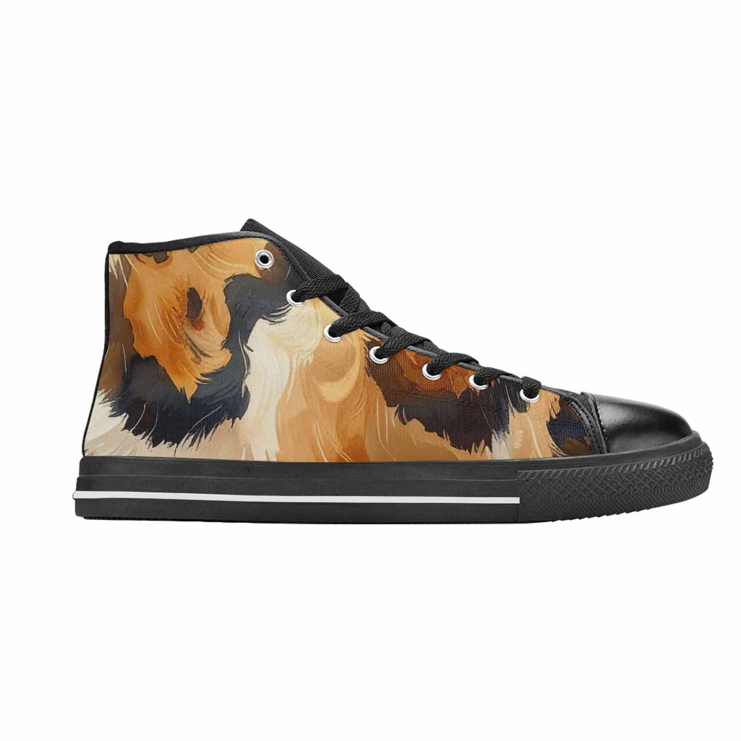 MEN'S Leopard Soft Airbrush Gradient High Top Canvas Dark Academia Shoes