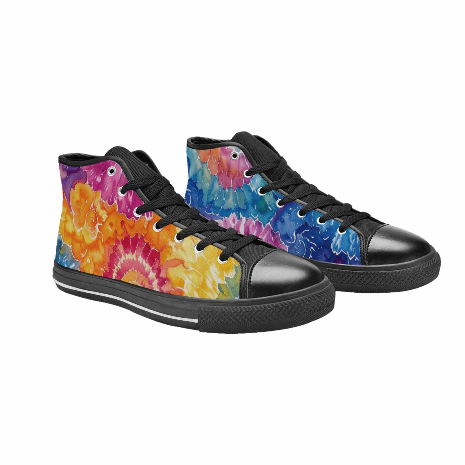 MEN'S Tie Dye Swirl High Top Canvas Wallpaper Art Custom Shoes