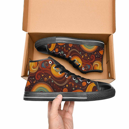 WOMEN'S Groovy 70S Peace High Top Canvas Surreal Shoes