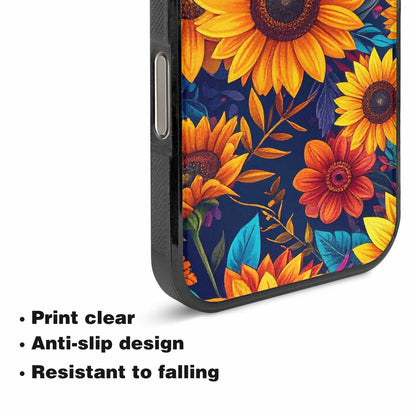 iPhone 16 Pro Max Case — Sunflower Skulls Print Custom, Custom Art Phone Cover