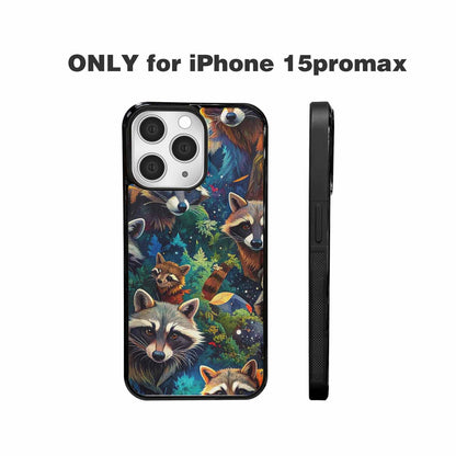 iPhone 15 Pro Max Case — Raccoon Bandit Raccoon Bandit Pattern Hundreds, Original Design Phone Case