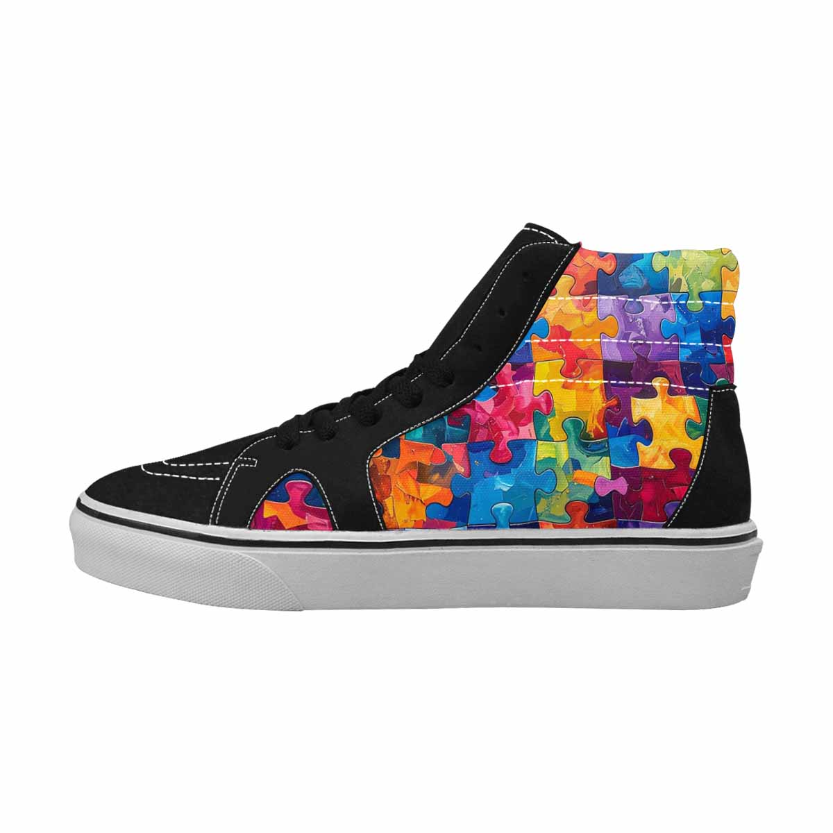 MEN'S Autism Puzzle Pieces High Top Canvas Vivid Custom Sneakers
