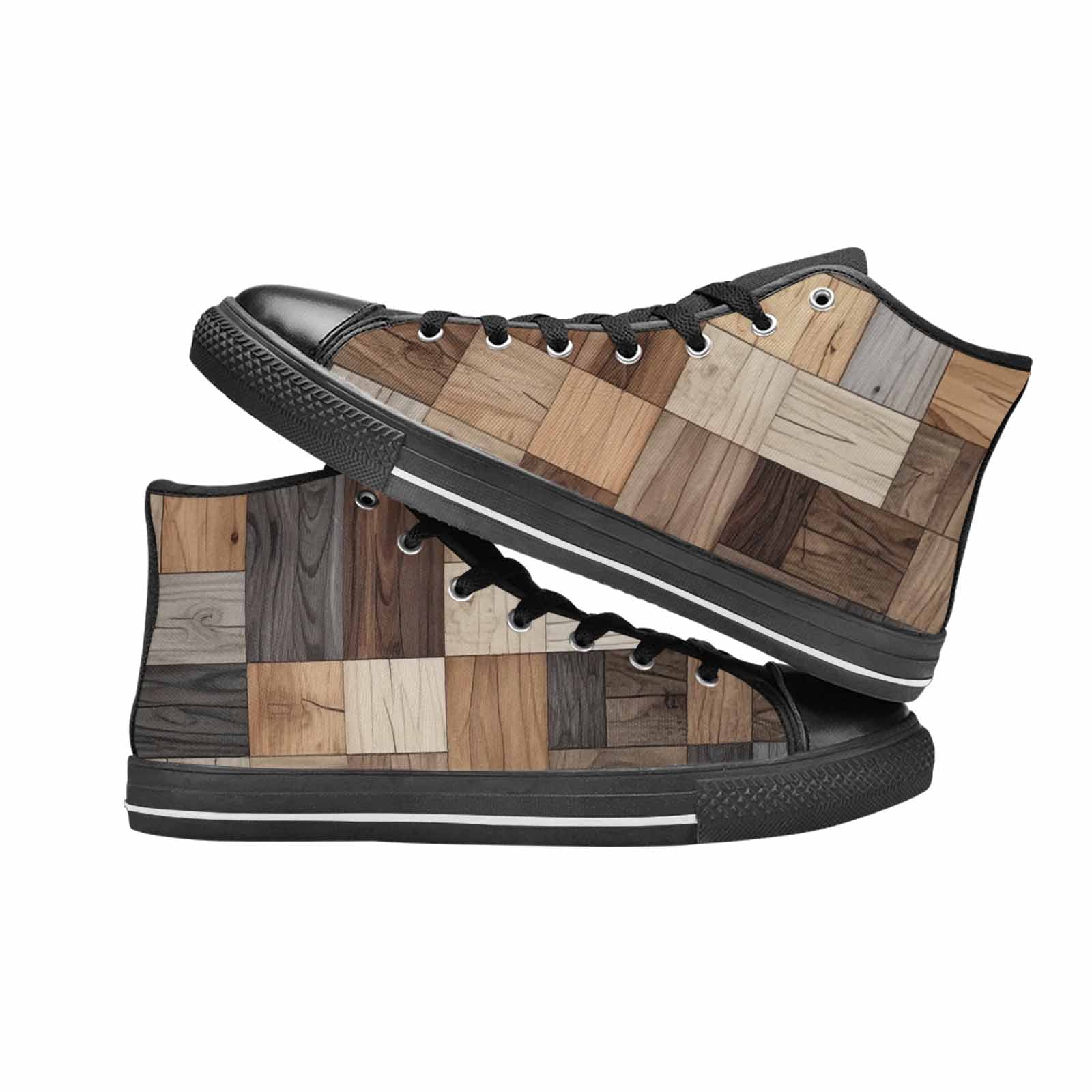 WOMEN'S Wood Grain Texture High Top Canvas Cottagecore Shoes