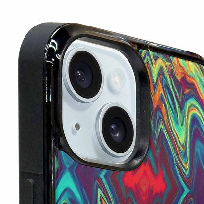 iPhone 15 Plus Case — Holographic Tribal Blaze, Custom Phone Case
