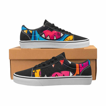 MEN'S Goofy Cartoon Monster Canvas Lace-Up Cottagecore Custom Sneakers