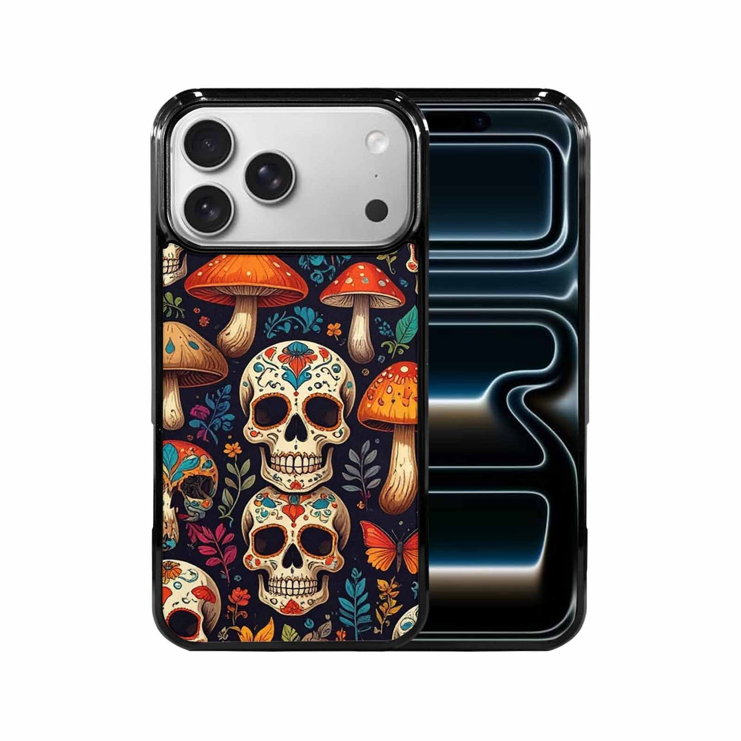 iPhone 17 Pro Max Case — Mushrooms And Skulls Gothic Skulls, Original Design Phone Case
