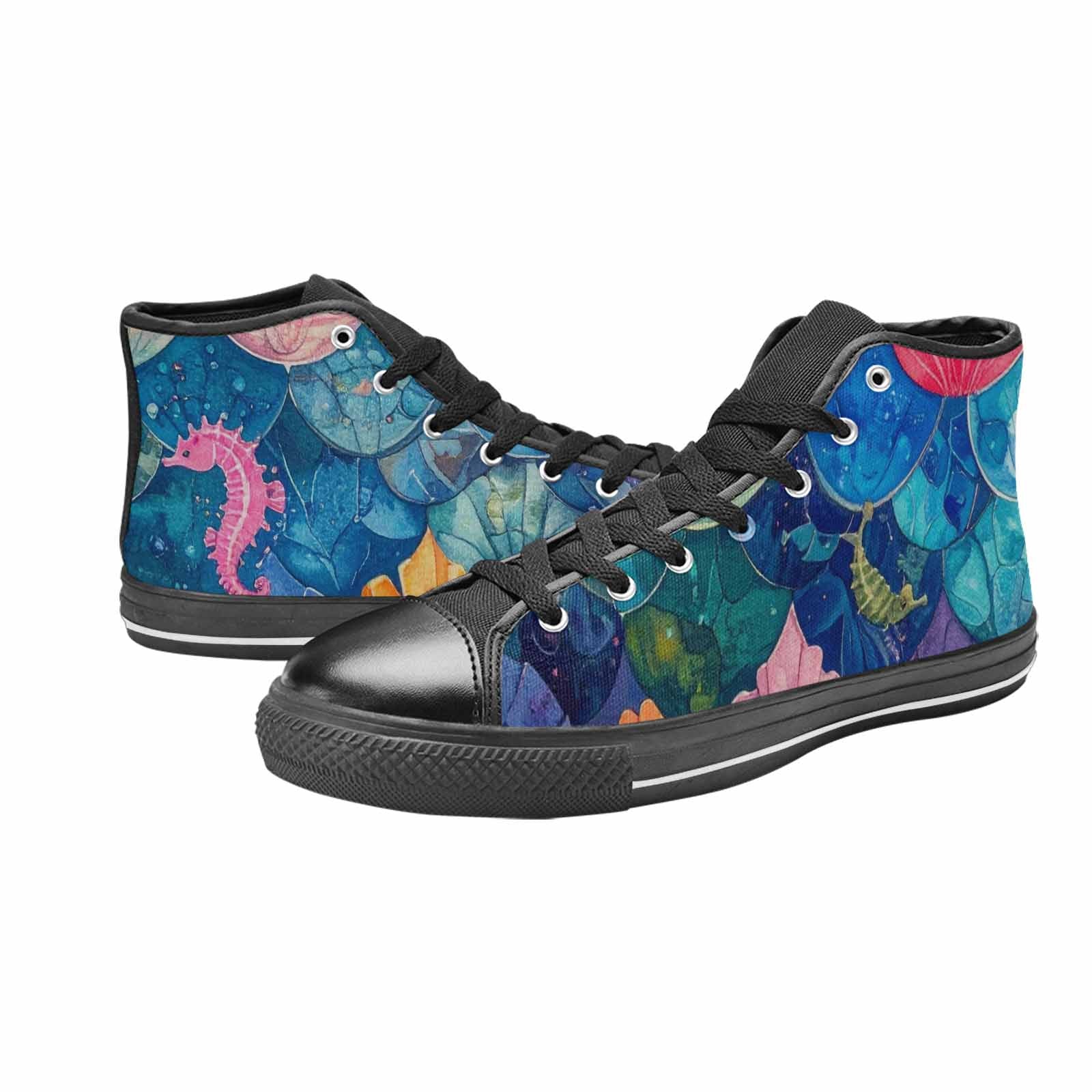 WOMEN'S Fish Scale Coral High Top Canvas Dreamcore Custom Shoes