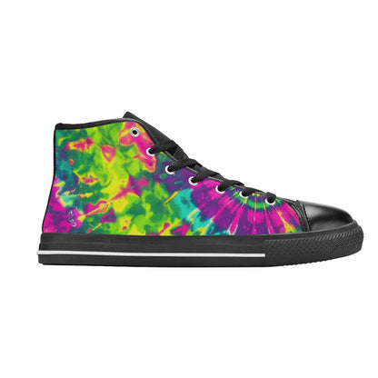 WOMEN'S Tie Dye - High Top Canvas Grunge Custom Shoes