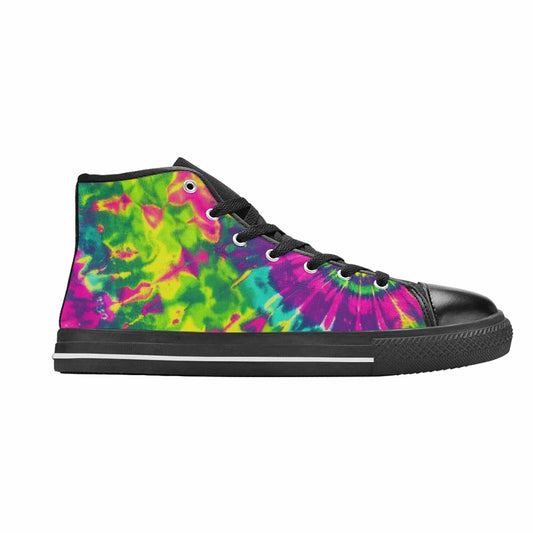 WOMEN'S Tie Dye - High Top Canvas Grunge Custom Shoes