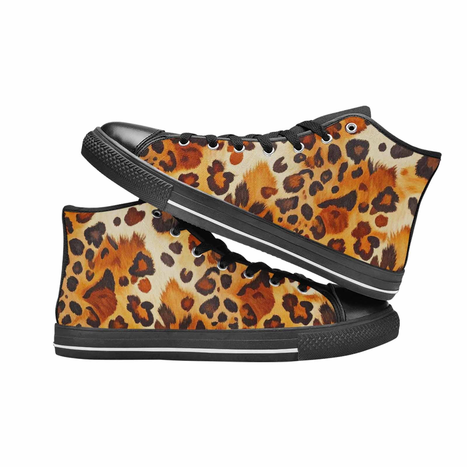 MEN'S Cow Animal Print High Top Canvas Aesthetic Custom Shoes