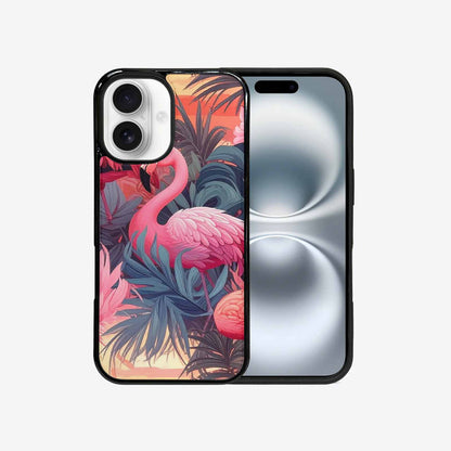 iPhone 16 Case — Flamingo Tropical Flamingo Tropical Pattern Hundreds, Custom Printed Phone Case