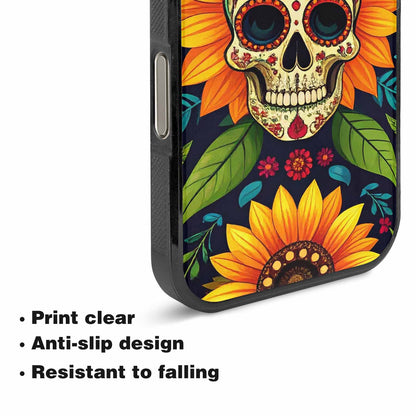iPhone 16 Pro Case — Sunflowers And Skulls, Custom Printed Phone Case