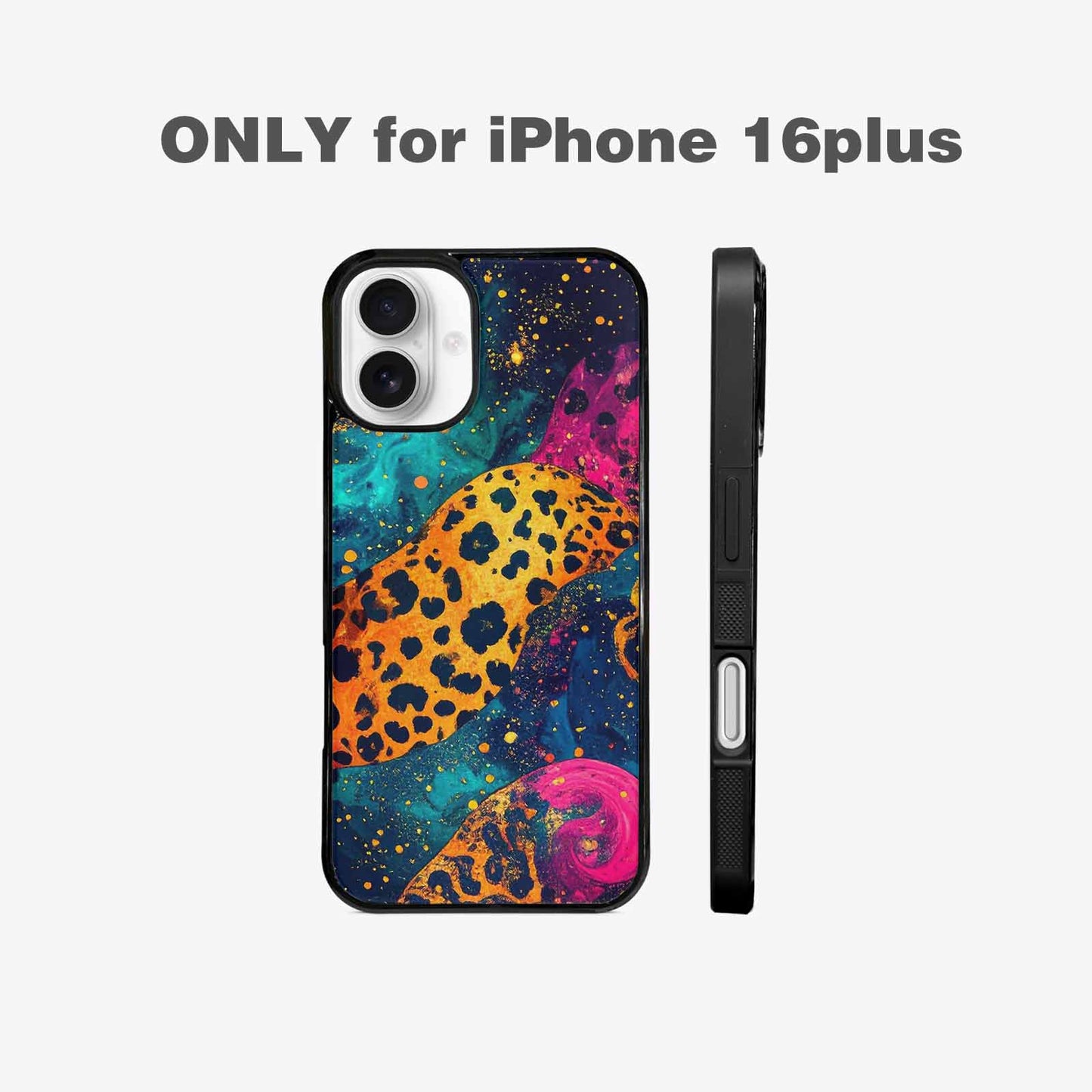 iPhone 16 Plus Case — Leopard Print Galaxy, Custom Print Case Cover