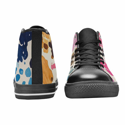 MEN'S Cow Animal Print High Top Canvas Surreal Custom Shoes