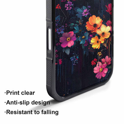 iPhone 17 Pro Max Case — Shadowy Glitch Floral Pattern Floral, Customized Protective Case