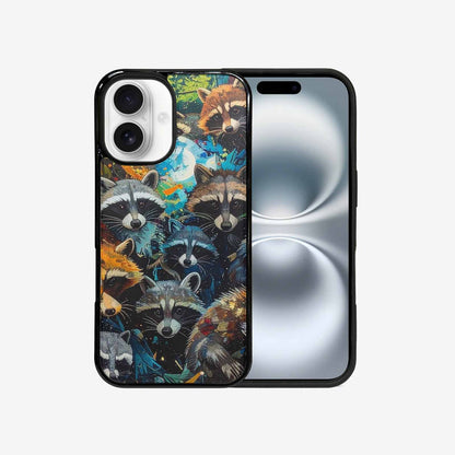 iPhone 16 Case — Raccoon Bandit Raccoon Bandit Pattern Hundreds, Custom Made Phone Cover